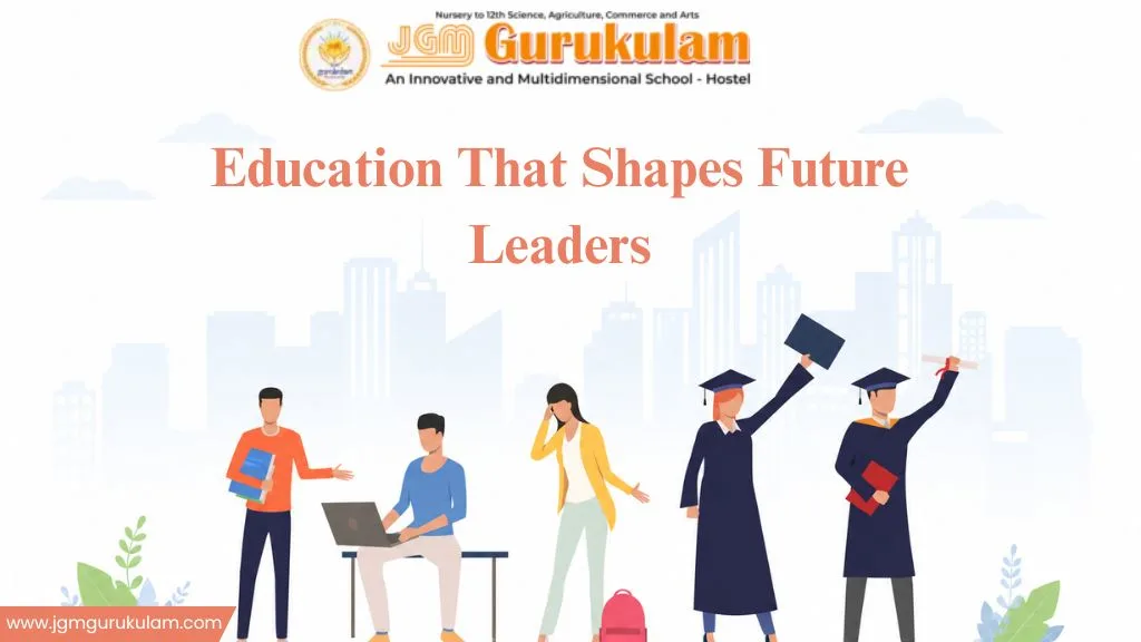 Modern Gurukul School education concept with career growth, student development, and future opportunities illustration.